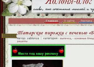 "Яблоня-блог", информационно-рекламный сайт, ИП Гильманова - Город Уфа